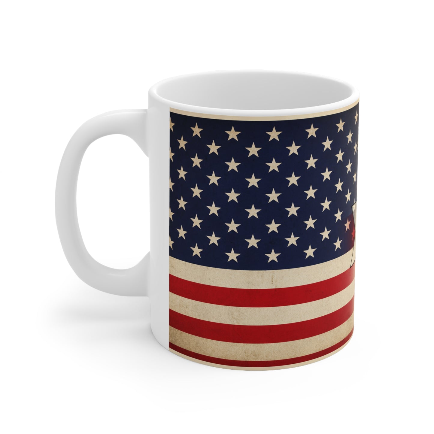 USA / Northern Ireland Flag Coffee Mug — Vintage US & British Emblem 11oz/15oz