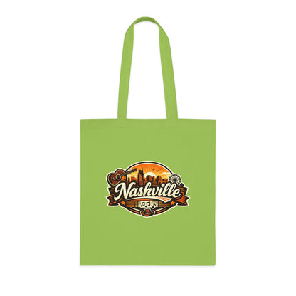 Nashville Retro Badge Tote Bag — Music City Souvenir Cotton Tote