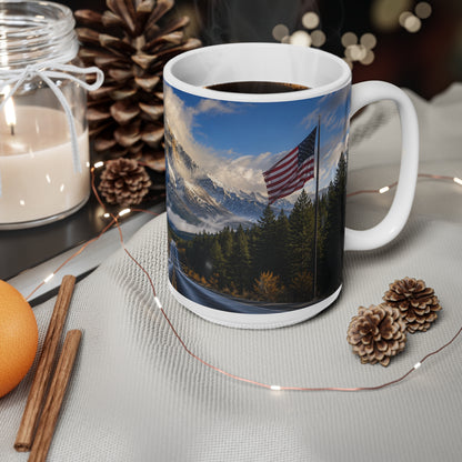 Scenic US Mountain Road Ceramic Coffee Mug — 11oz & 15oz