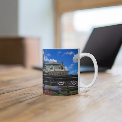 Magic Kingdom Train Station Photo Mug — 11oz & 15oz Ceramic Coffee Cup