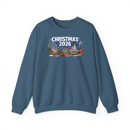 Christmas 2026 Holiday Sweatshirt – Festive Winter Cityscape Crewneck