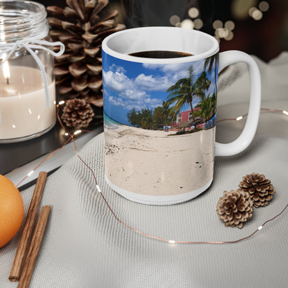 Barbados Tropical Beach Ceramic Mug — Scenic Ocean Photo Coffee Cup (11oz, 15oz)