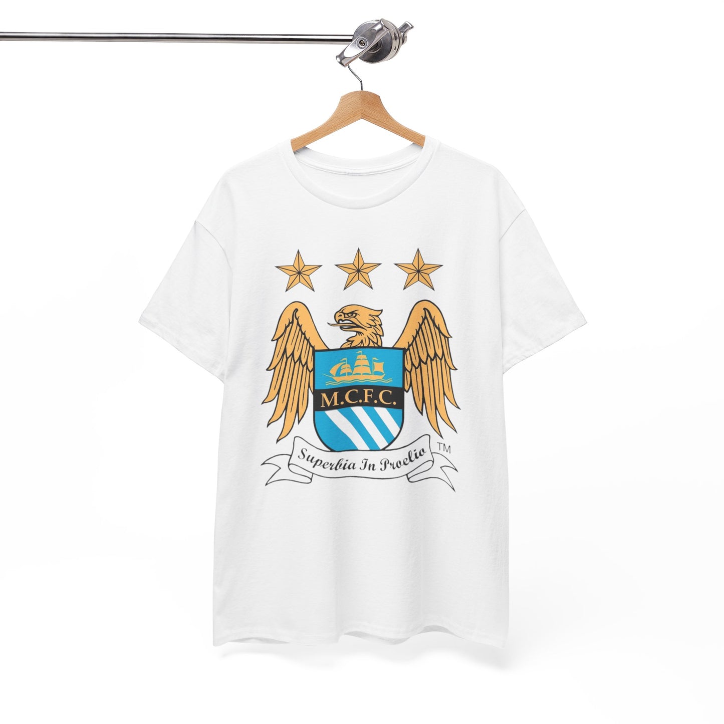 Manchester City Retro Club Crest T‑Shirt — MCFC Vintage Style Club Emblem Tee