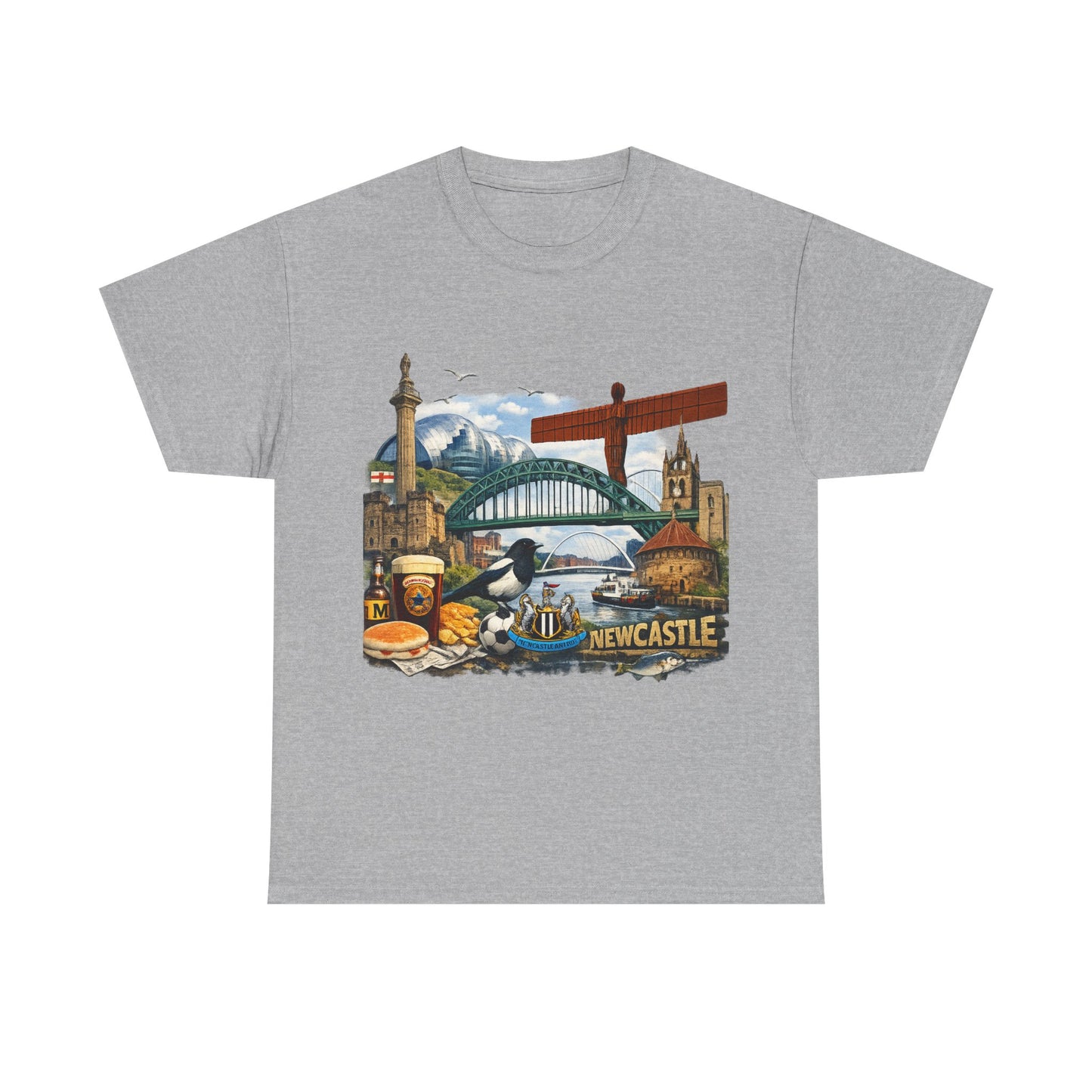 Newcastle Upon Tyne Landmark Tee — Vintage Cityscape T-Shirt
