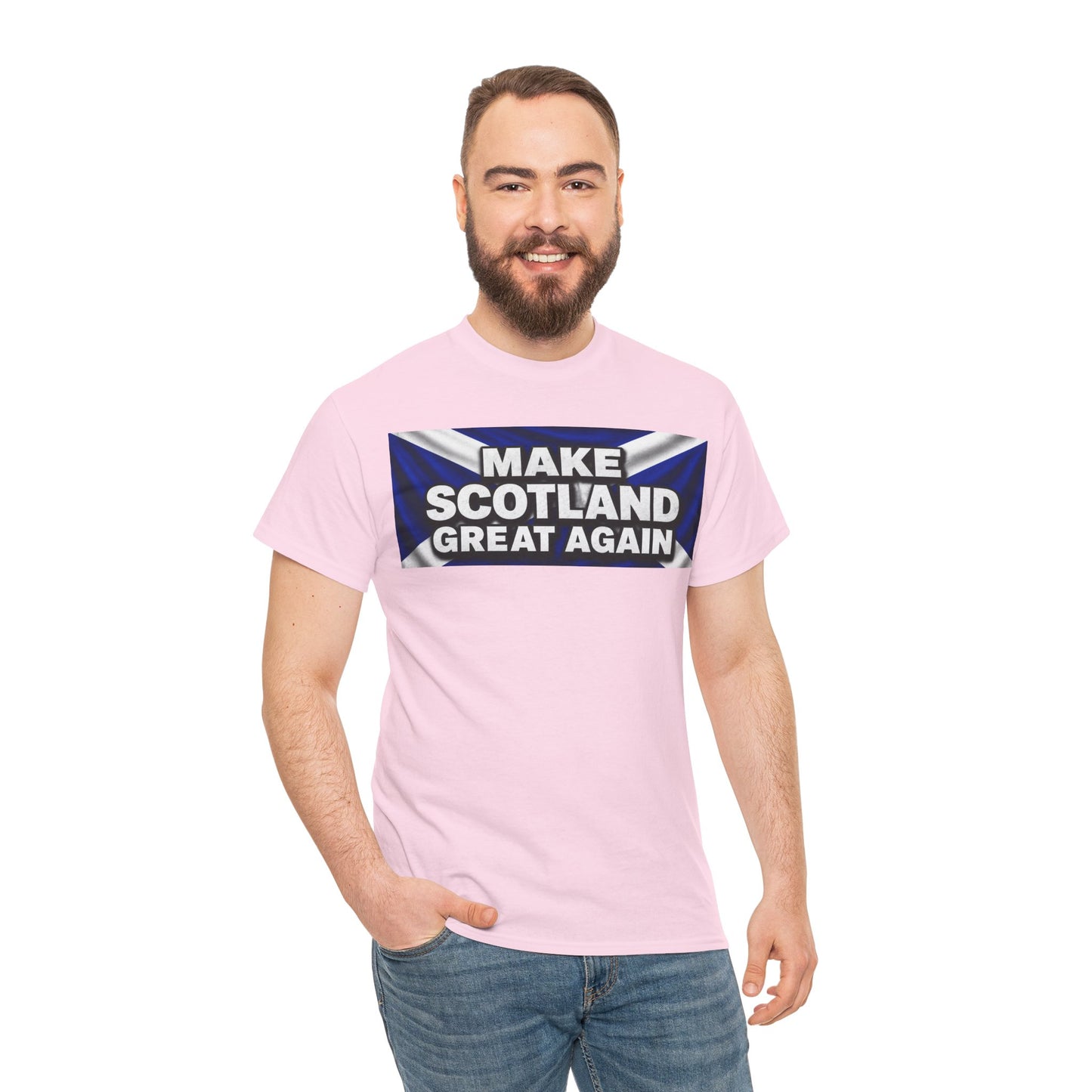Make Scotland Great Again T‑Shirt — Scottish Flag Slogan Tee