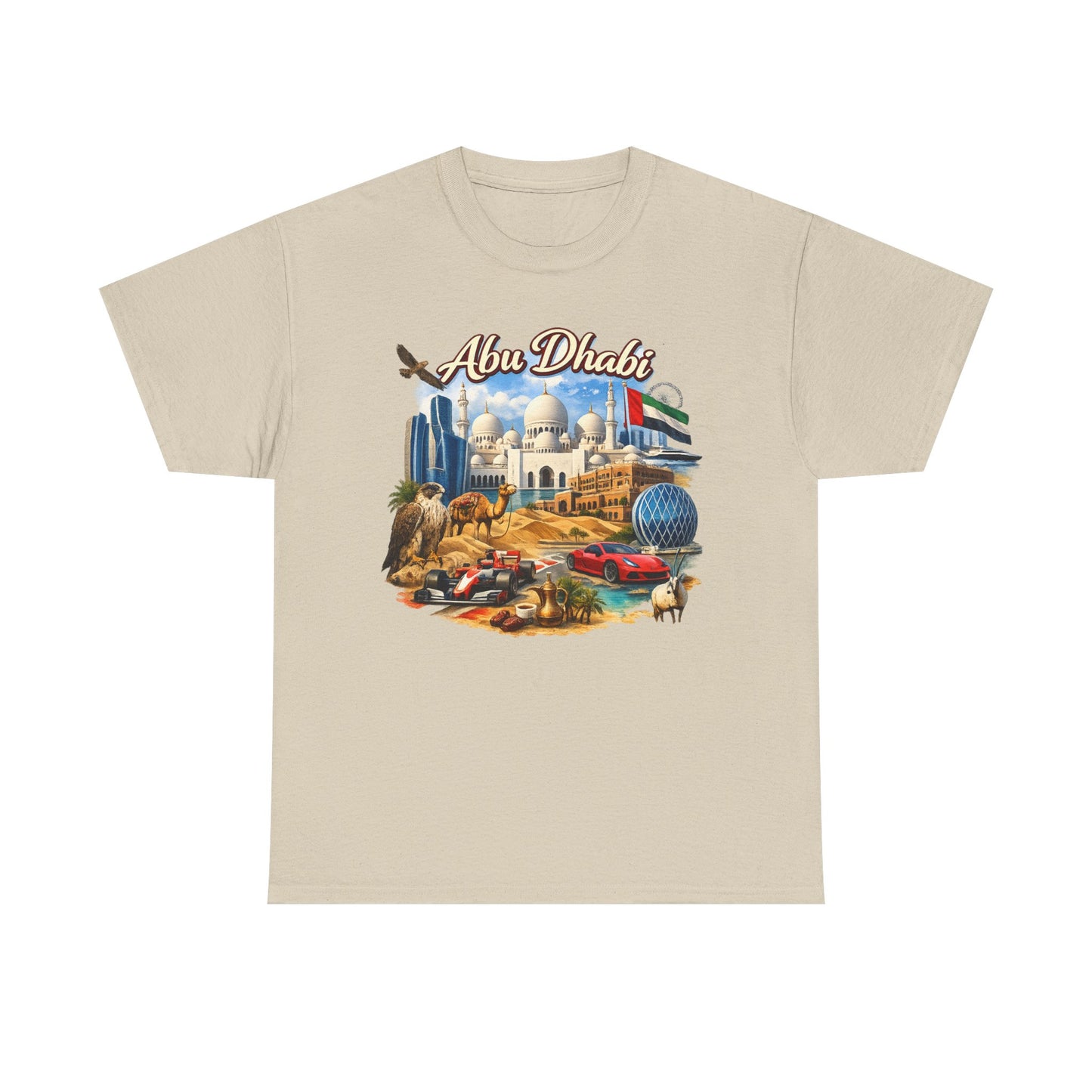 Abu Dhabi Landmark Collage T-Shirt — UAE Travel Souvenir Tee