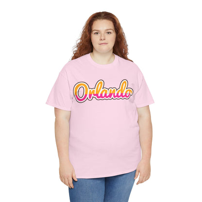 Orlando Retro Script Tee — Vintage Sunset City Souvenir Shirt