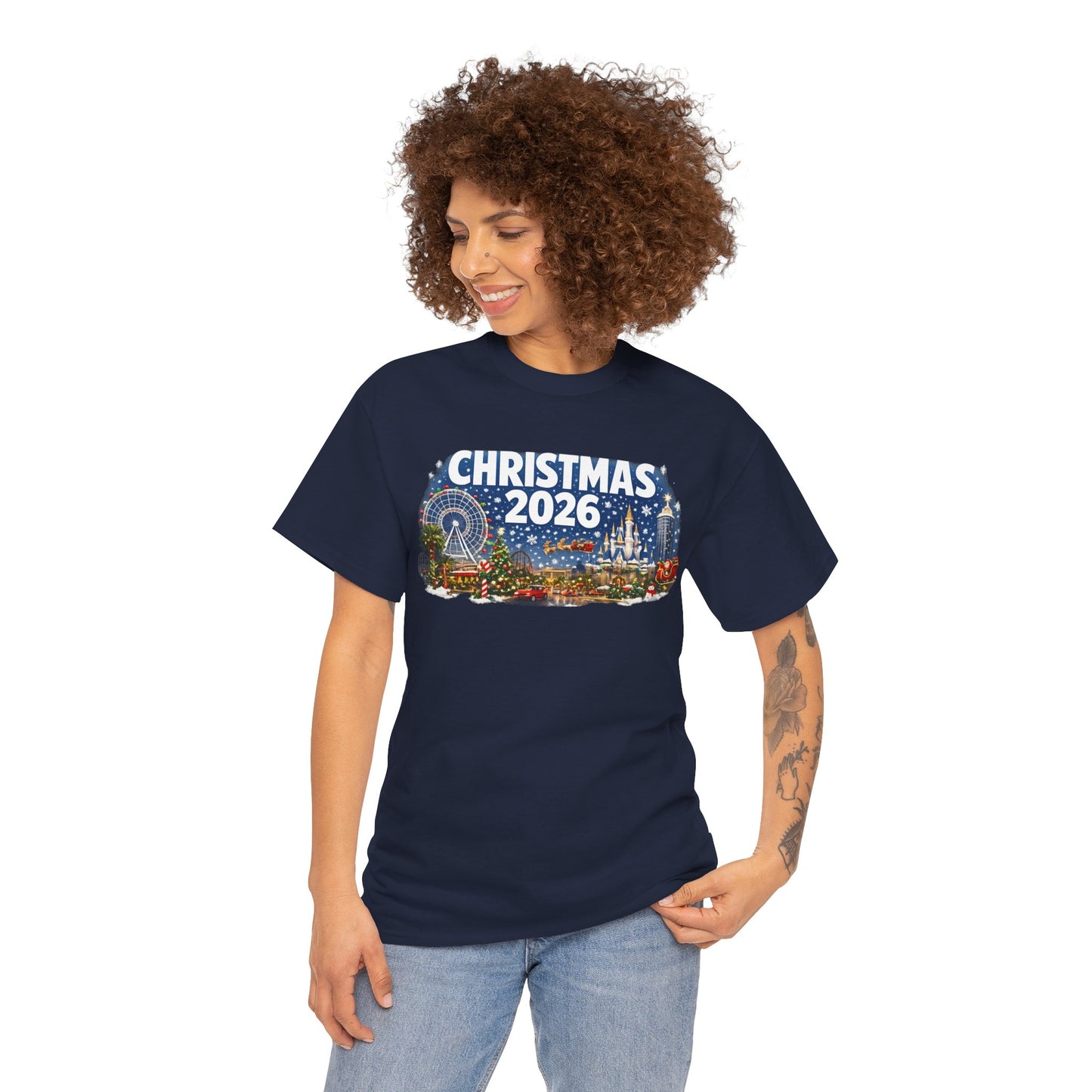 Christmas 2026 Holiday Tee — Festive Winter Village Graphic T-Shirt