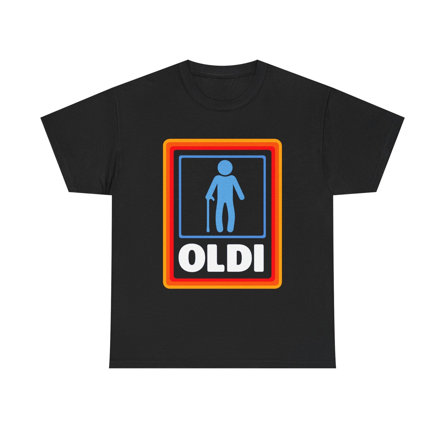 Oldi Retro Logo Tee — Funny Elderly Humour T-Shirt