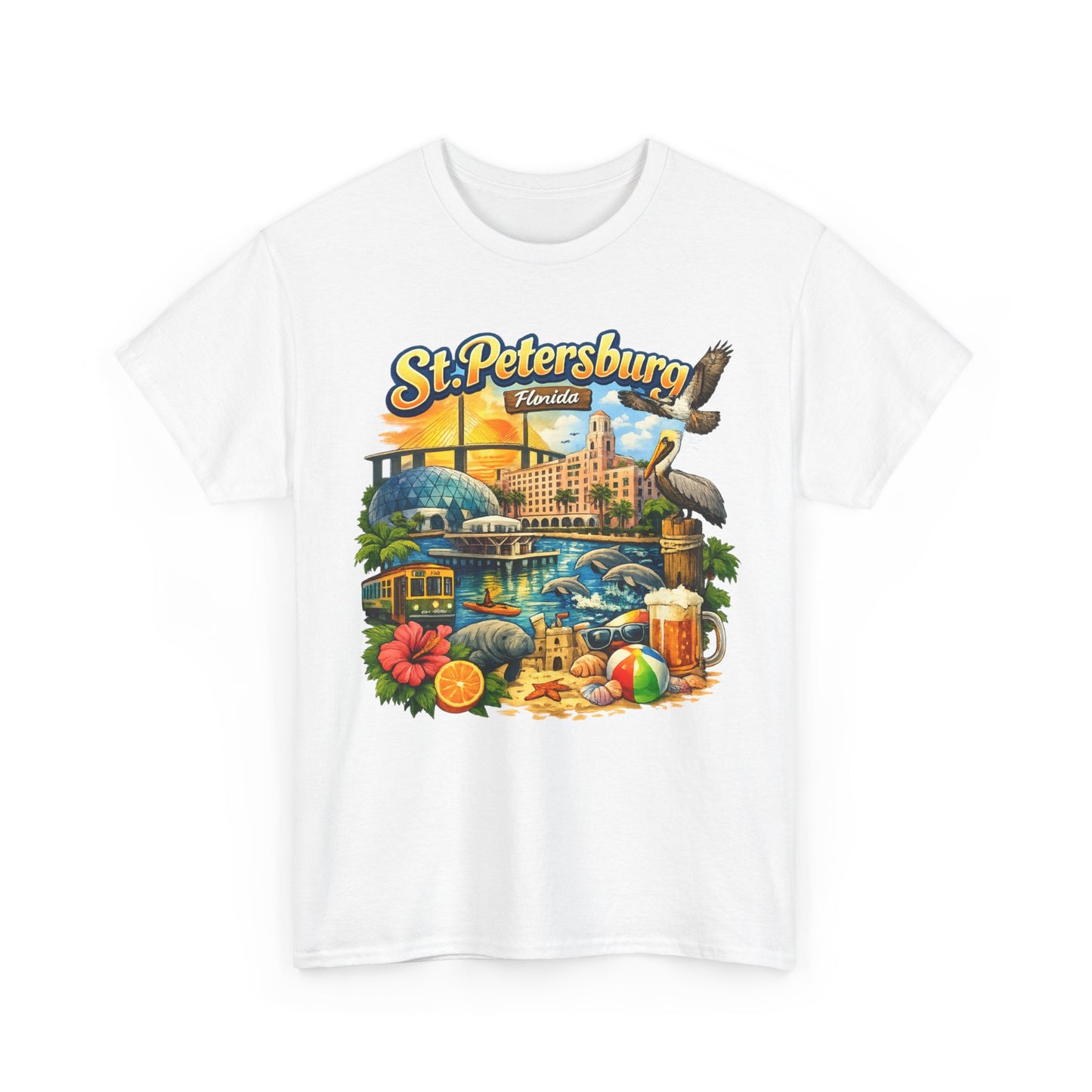 St. Petersburg Florida Retro Beach Scene T-Shirt