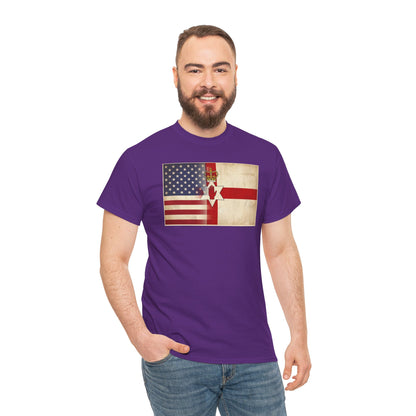 USA / Northern Ireland Flag T-Shirt – Vintage USA & Ulster Cross Tee