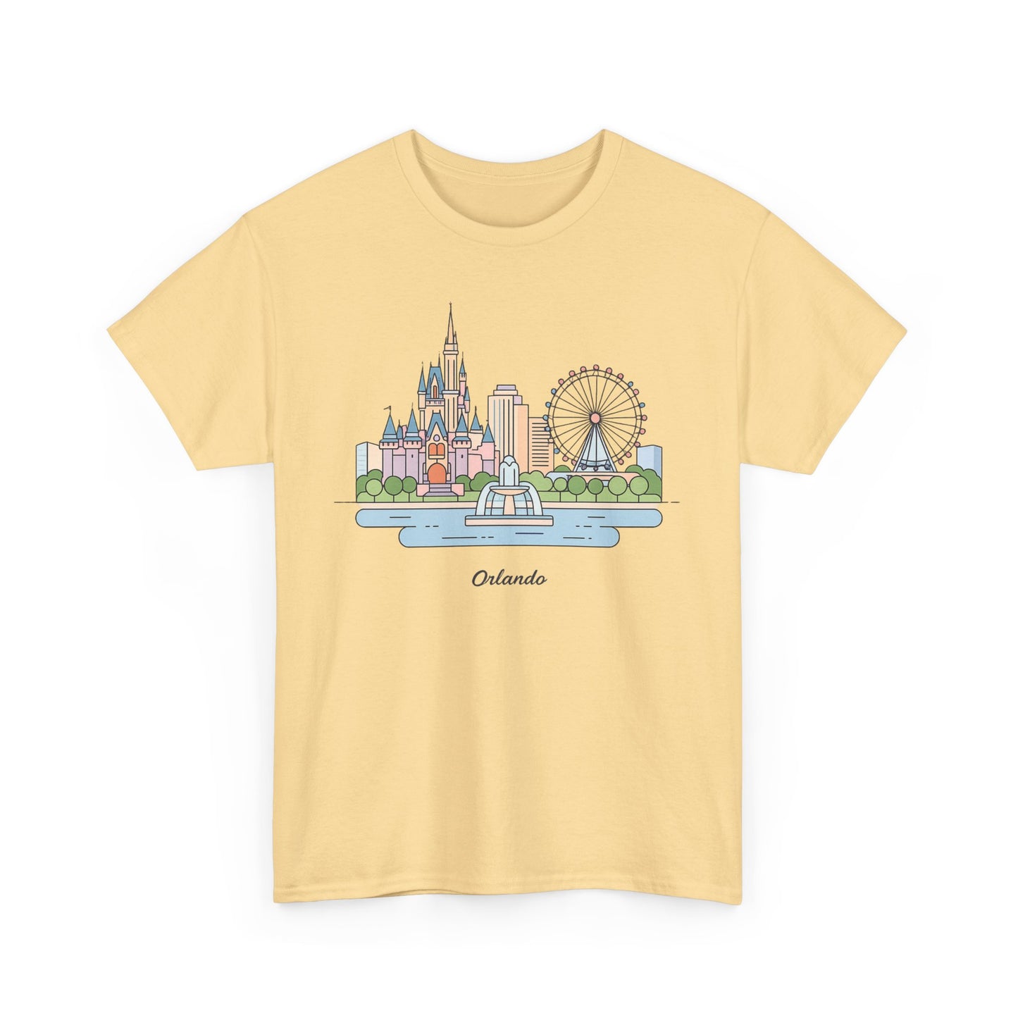 Orlando Skyline T-Shirt — Cute Cityscape Graphic Tee with 'Orlando' Text