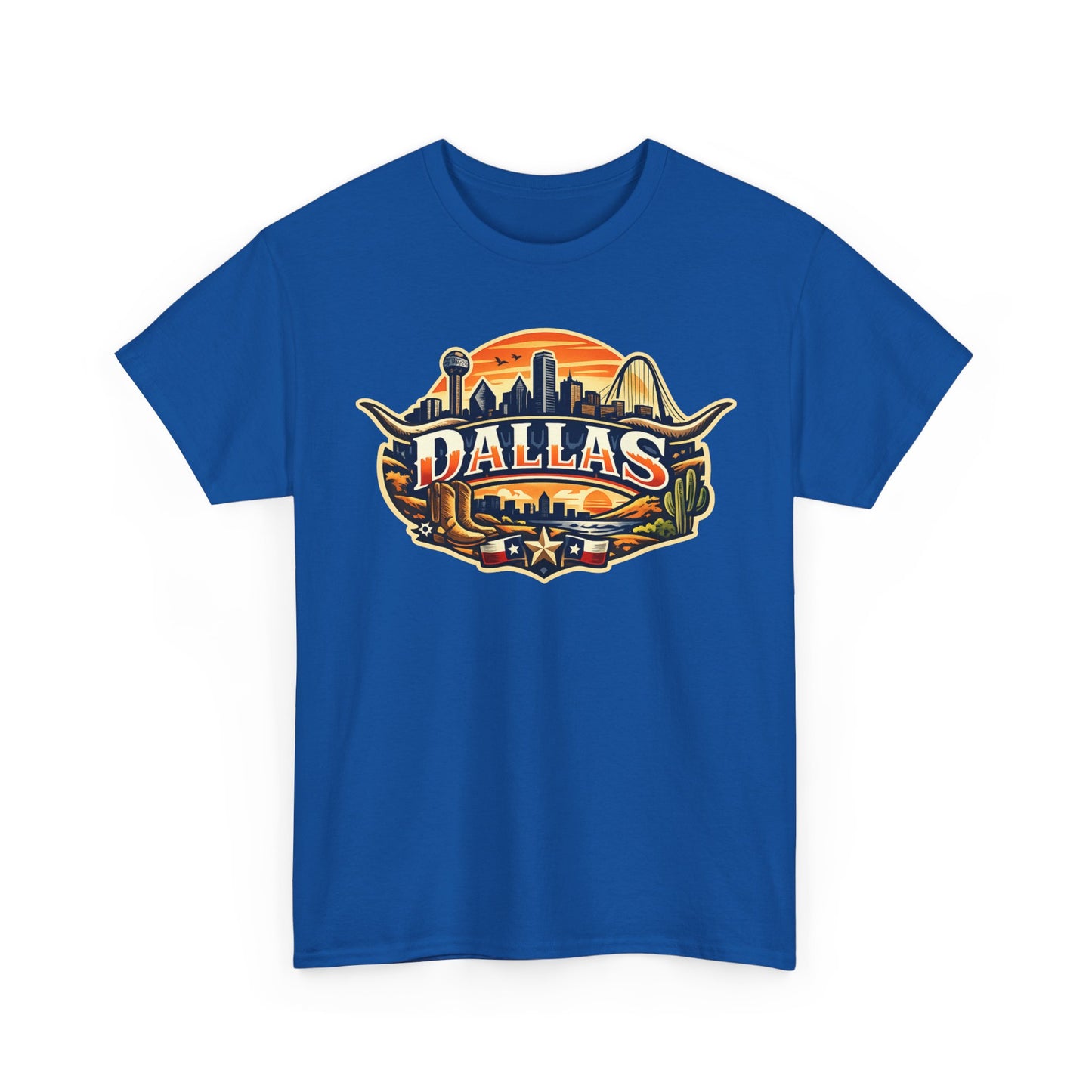 Dallas Skyline Retro Tee — Vintage Cityscape T‑Shirt with 'Dallas' Graphic