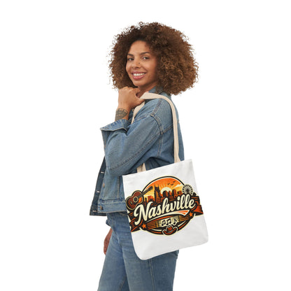Nashville Sunset Tote Bag — Country Music Skyline Canvas Tote