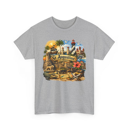 St. Augustine Florida Vintage Travel Tee — Retro Beach & Lighthouse Souvenir T-Shirt
