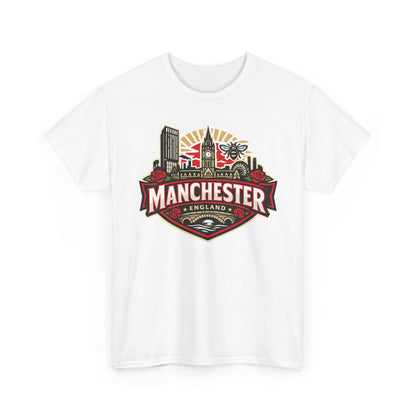 Manchester England Skyline T-Shirt — Vintage City Crest Tee