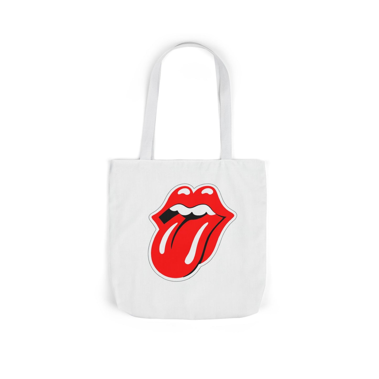 Rock & Roll Tongue Canvas Tote Bag — Retro Lip Graphic