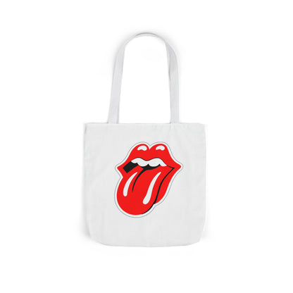 Rock & Roll Tongue Canvas Tote Bag — Retro Lip Graphic