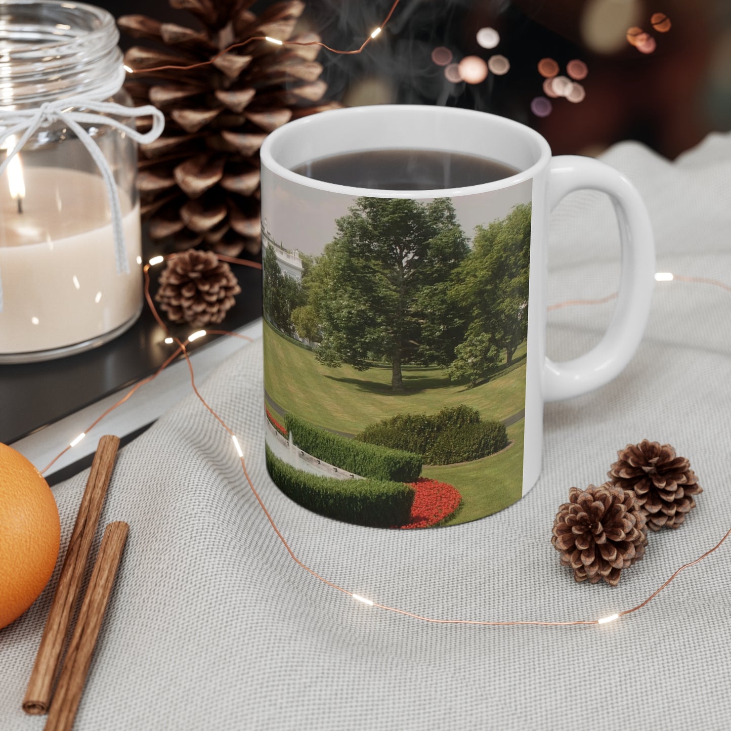 White House Scenic Photo Mug — Presidential Landmark Ceramic Coffee Cup (11oz & 15oz)