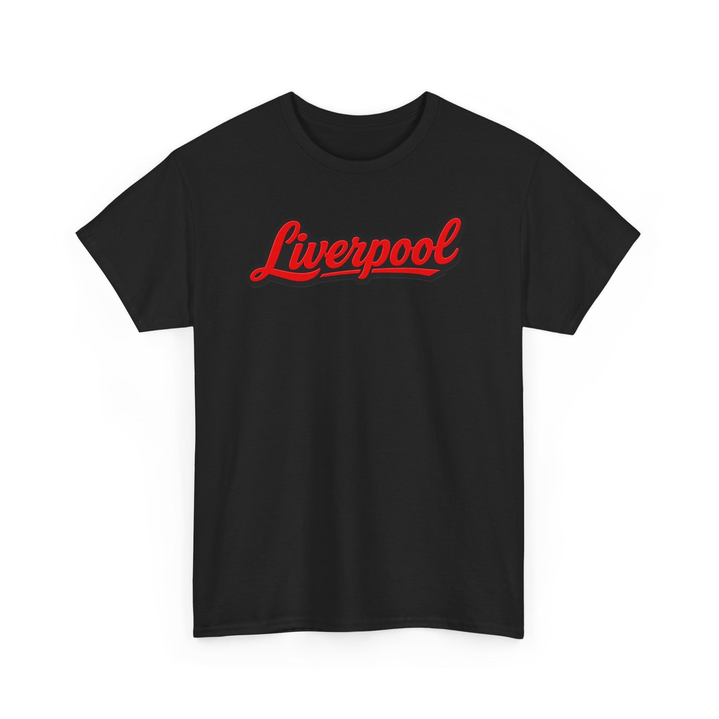 Liverpool Script T-Shirt — Retro Red Script Football Fan Tee