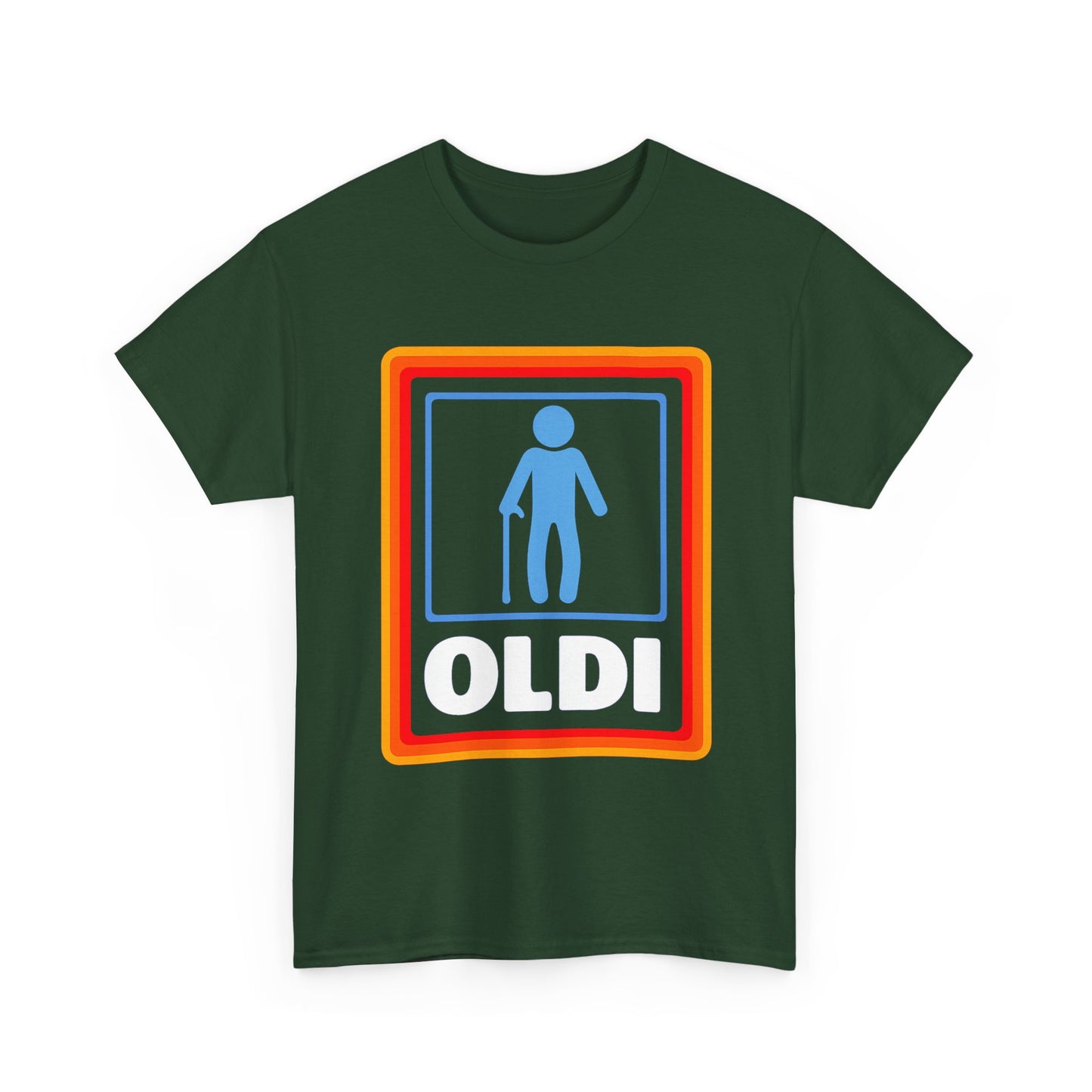 Oldi Retro Logo Tee — Funny Elderly Humour T-Shirt