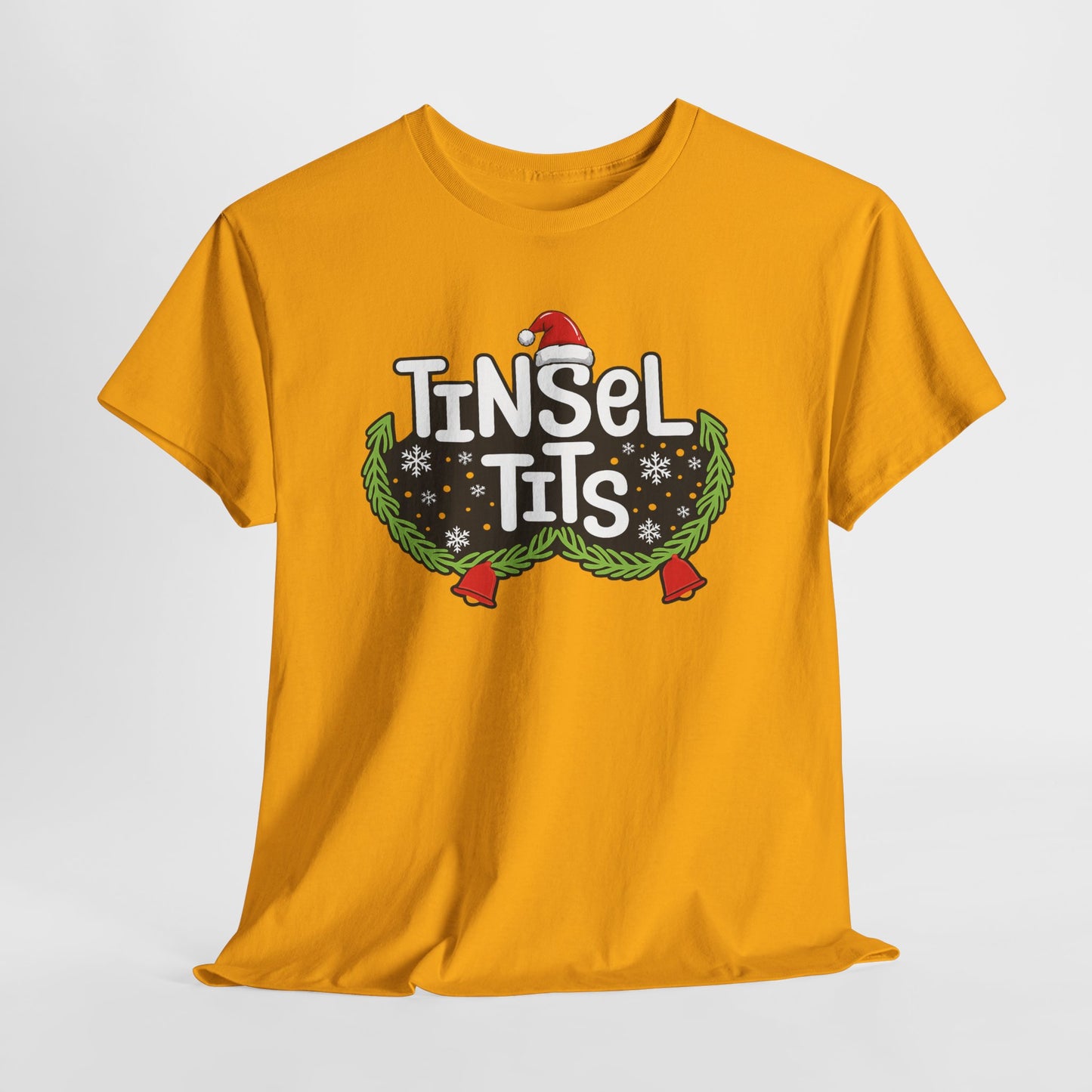 T-Shirt — "Tinsel Tits" Funny Christmas Wreath Holiday Tee