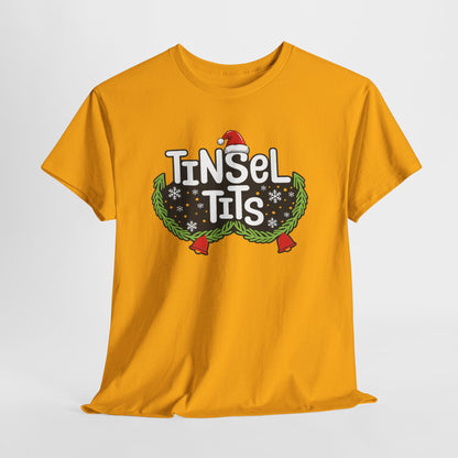 T-Shirt — "Tinsel Tits" Funny Christmas Wreath Holiday Tee