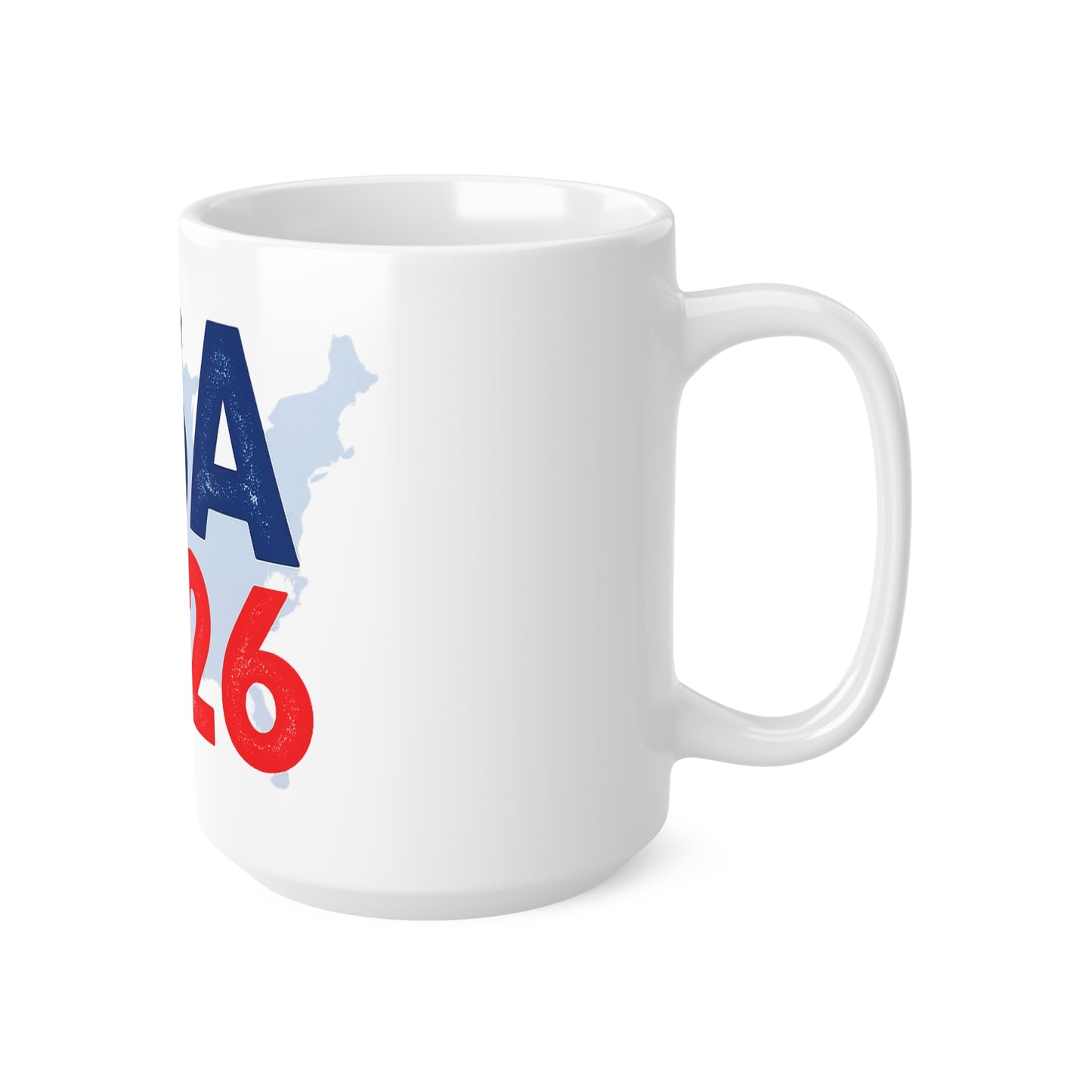 USA 2026 Ceramic Coffee Mug — Patriotic Red & Blue 11oz/15oz