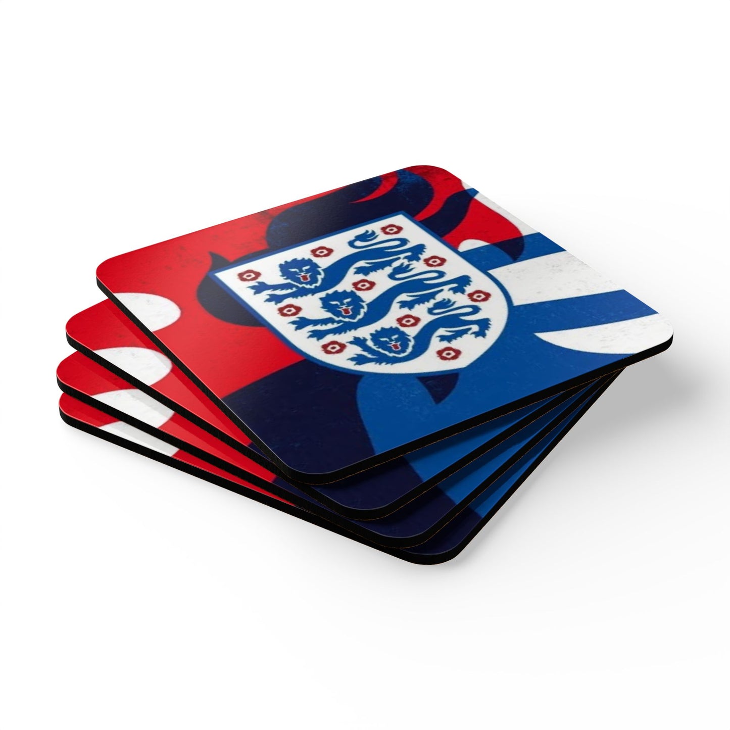England Football Crest Cork Coaster Set – 3 Lions Drink Coasters