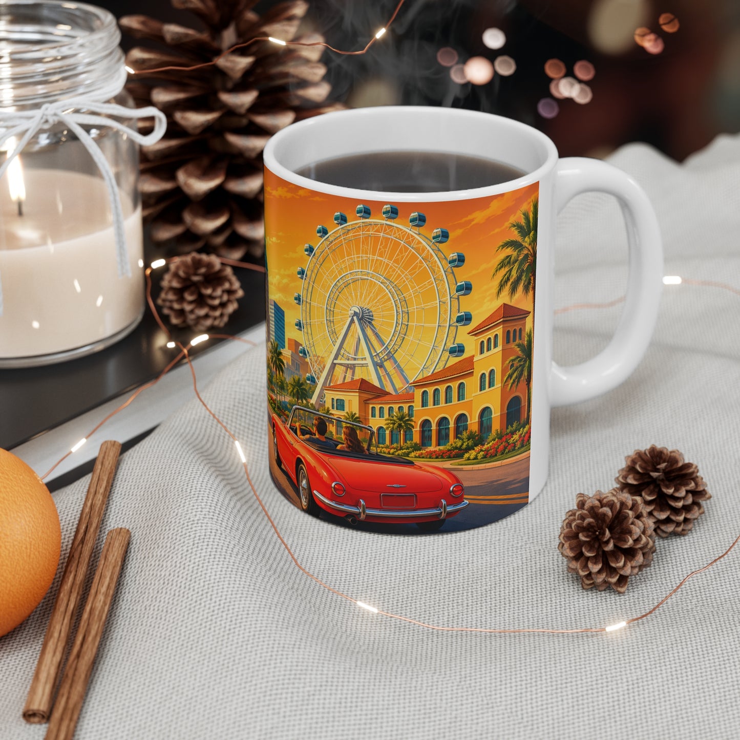 Orlando Florida Retro Sunset Mug — Vintage Theme Park Coffee Cup