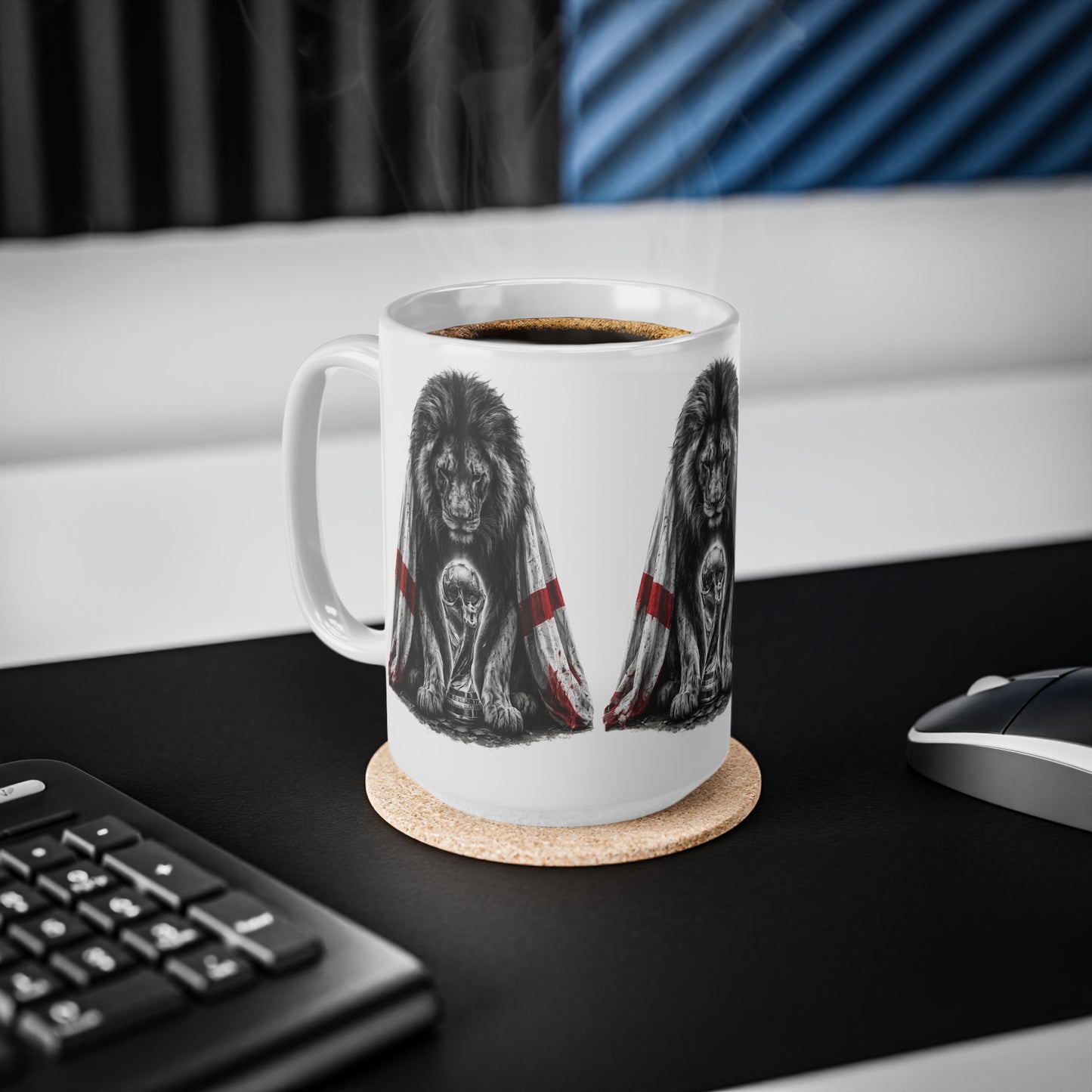 3 Lions England Ceramic Mug — Ceramic Coffee Cup (11oz/15oz)