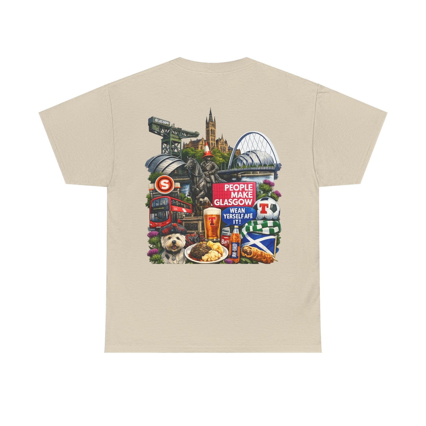 Glasgow Collage T-Shirt — "People Make Glasgow" Scottish City Souvenir Tee