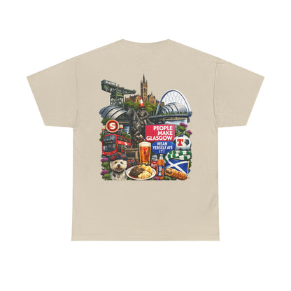 Glasgow Collage T-Shirt — "People Make Glasgow" Scottish City Souvenir Tee
