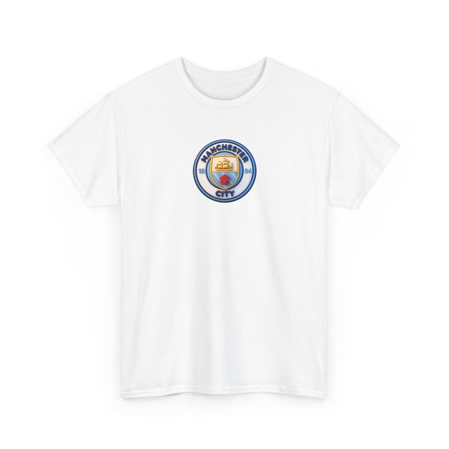 Manchester City Crest Unofficial 3D T-Shirt — Minimal Soccer Logo Tee
