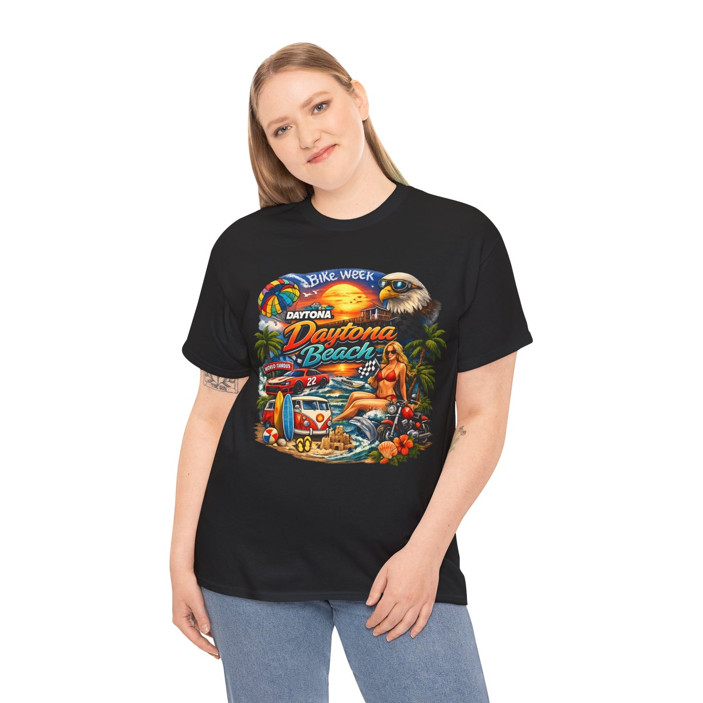 Daytona Beach Vintage Surf T-Shirt — Retro Sunset Palm Beach Tee