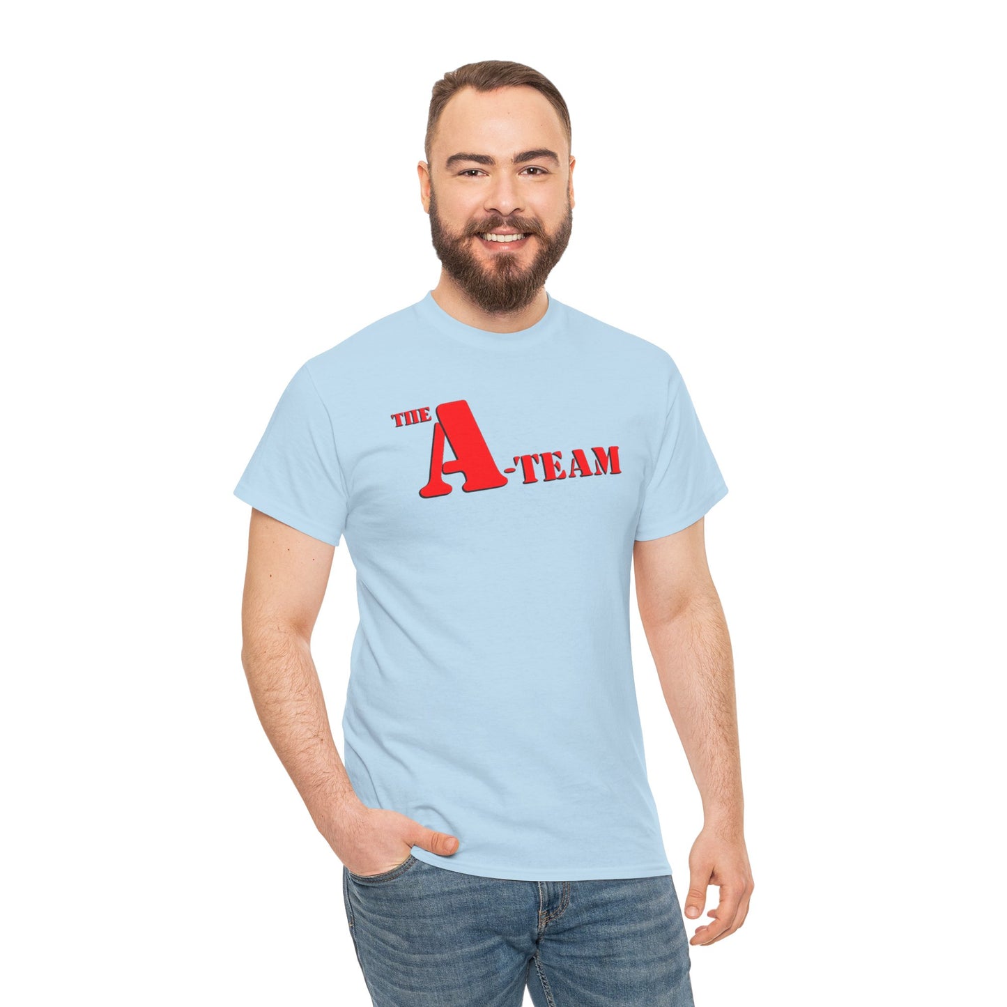 A-Team Graphic Tee — Retro Red Logo Vintage Crew T-Shirt