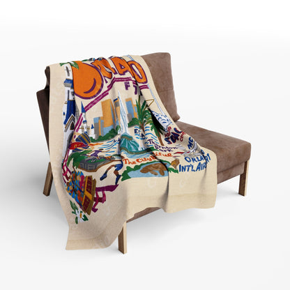 Orlando Vintage Map Fleece Blanket