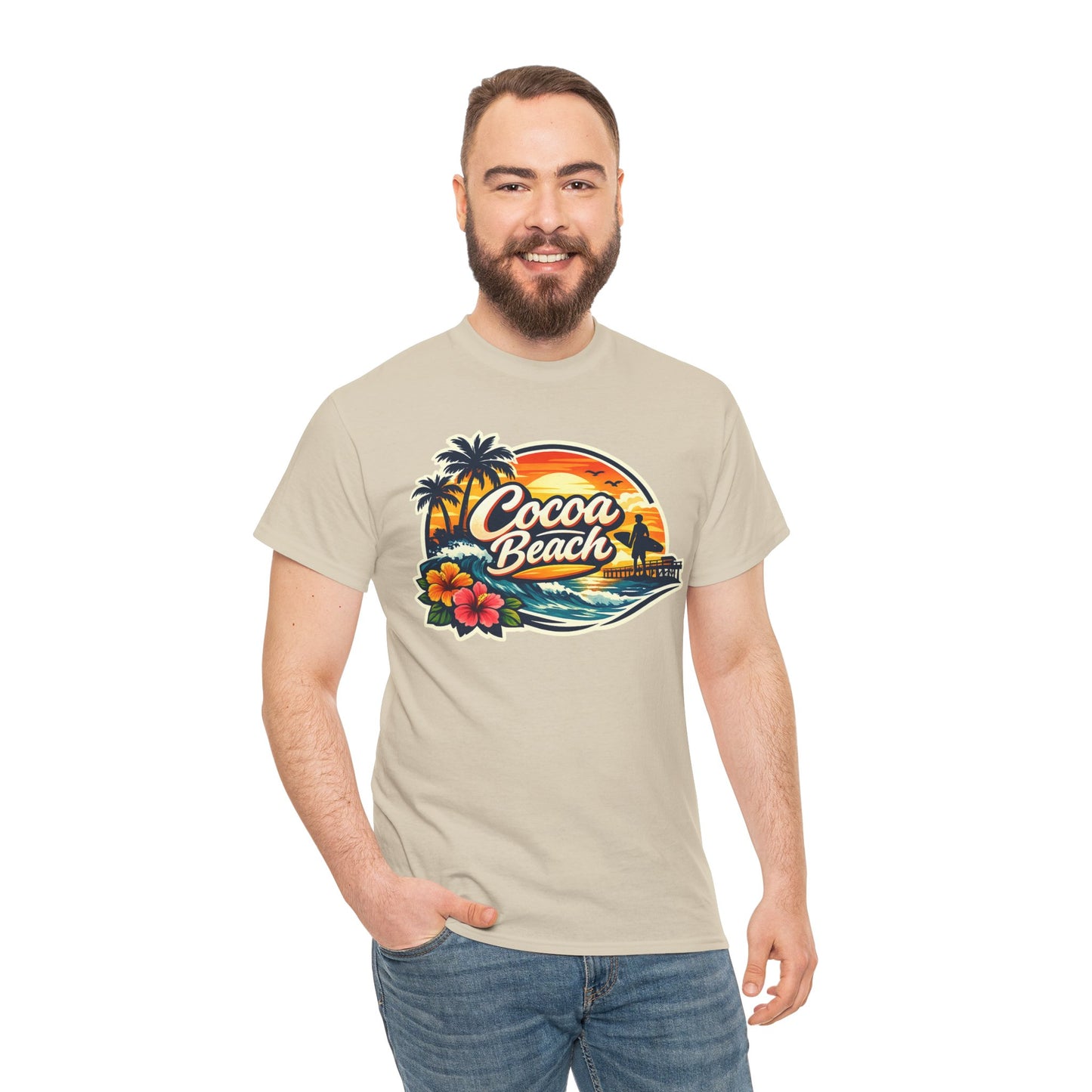 Cocoa Beach Vintage Sunset T-Shirt