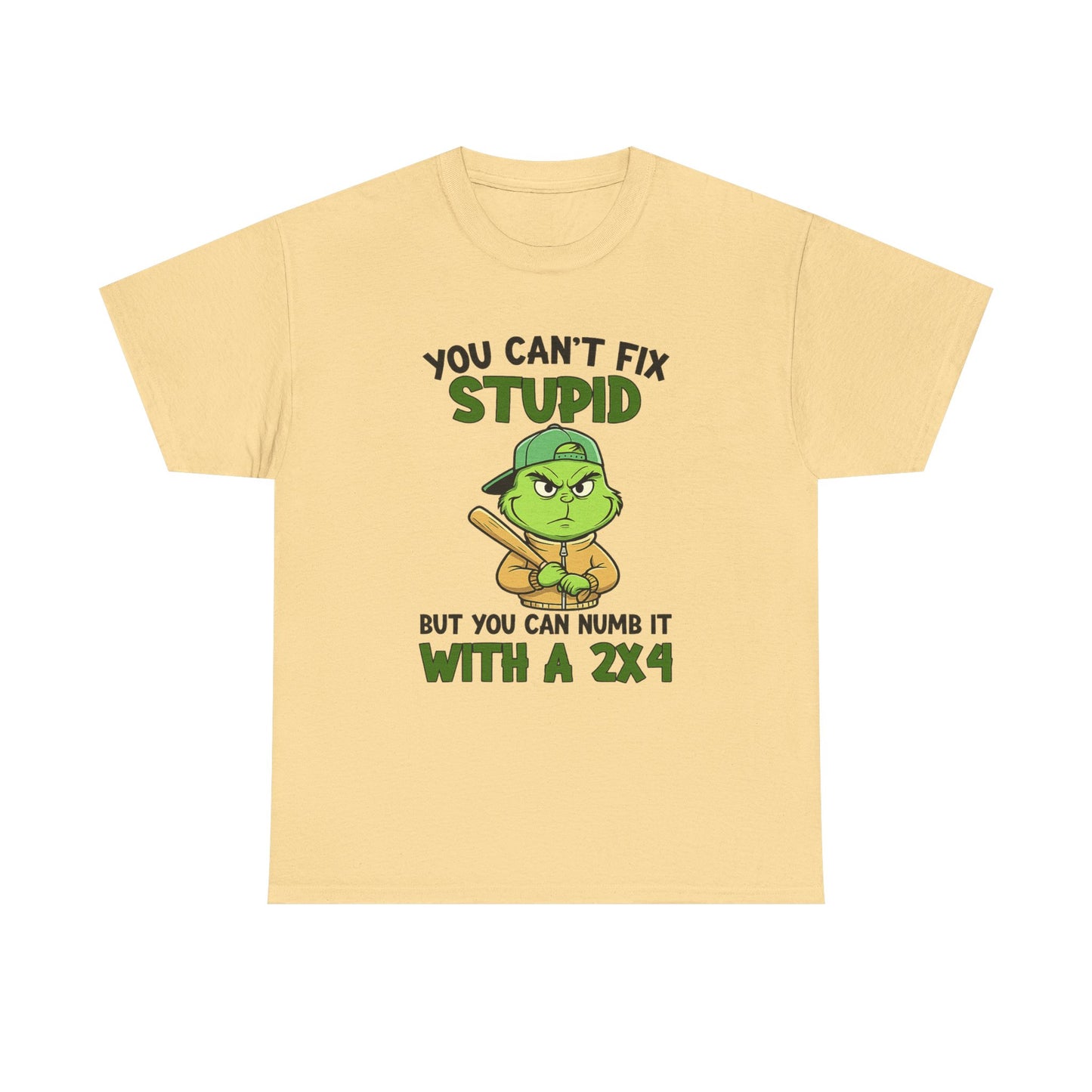 Funny Carpenter T‑Shirt — "You Can't Fix Stupid But You Can Numb It With a 2x4"