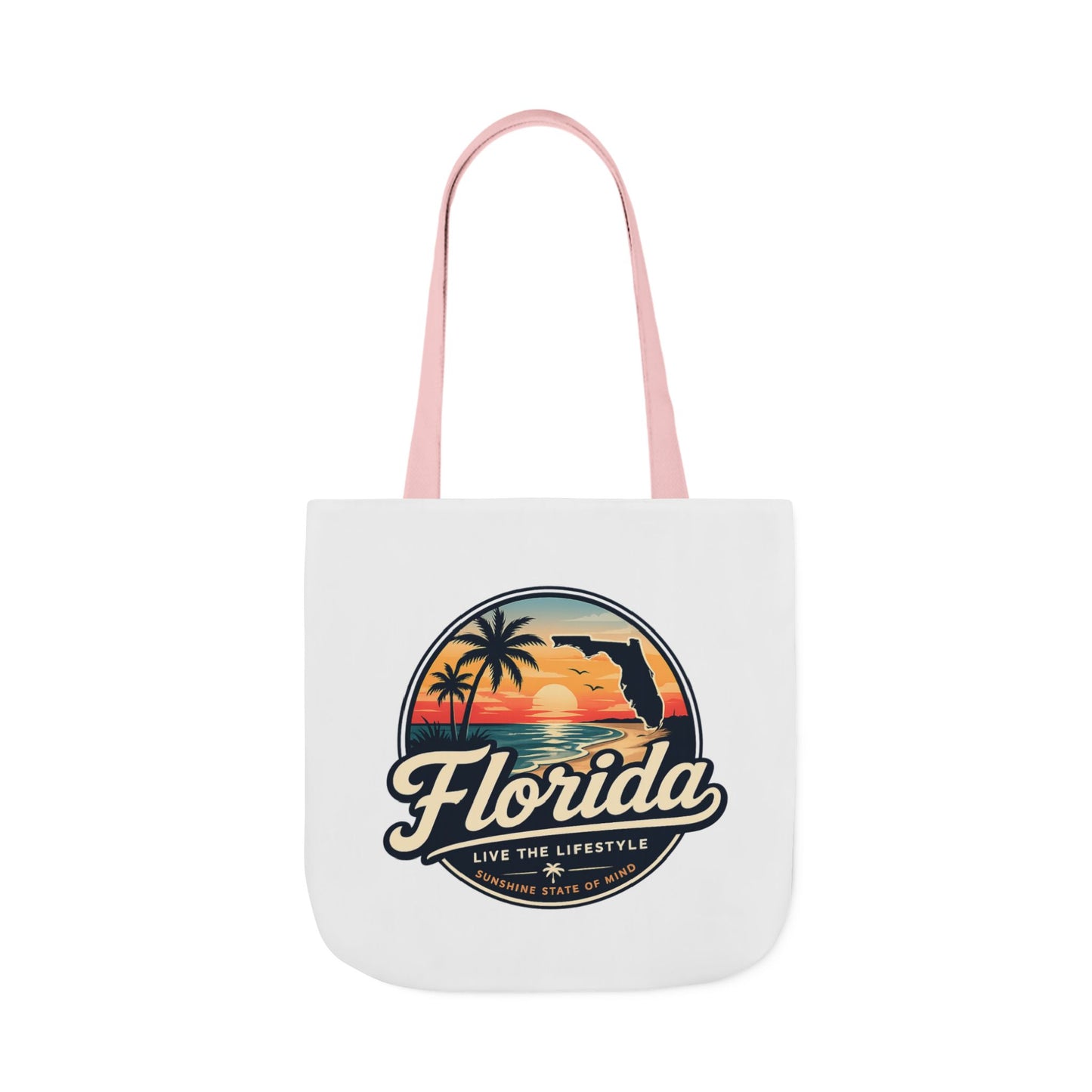 Florida Sunset Canvas Tote Bag — Retro Palm Beach Design