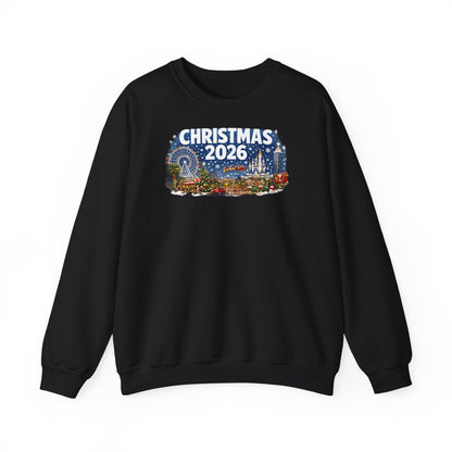 Christmas 2026 Holiday Sweatshirt – Festive Winter Cityscape Crewneck