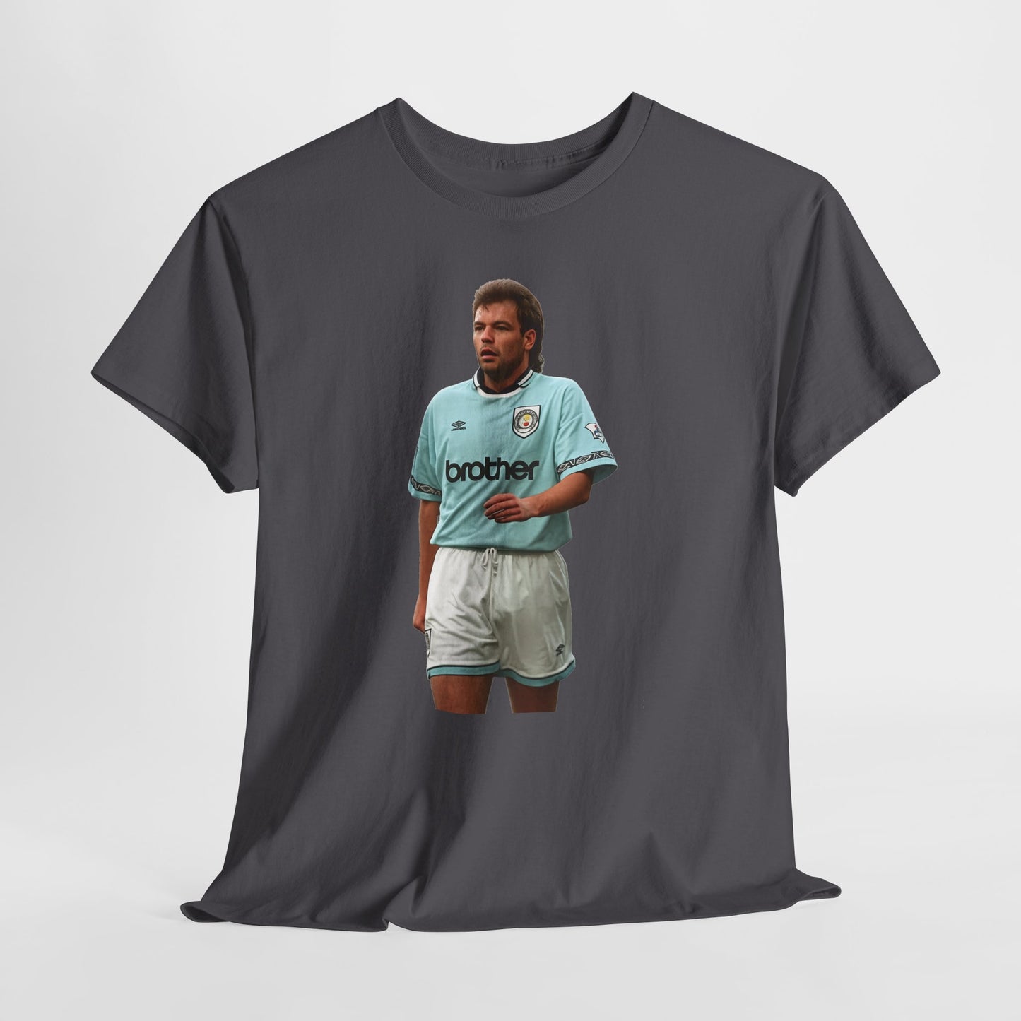 Uwe Rosler Manchester City Legend Graphic Tee - Retro Football Kit Print