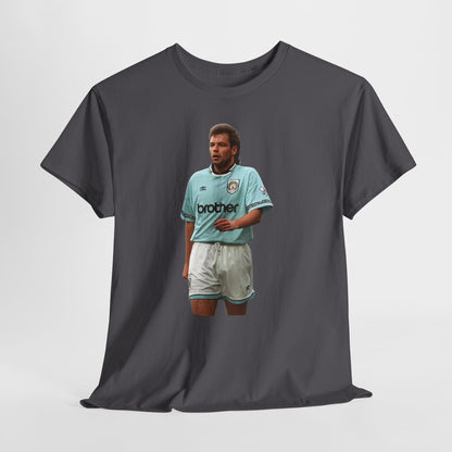 Uwe Rosler Manchester City Legend Graphic Tee - Retro Football Kit Print