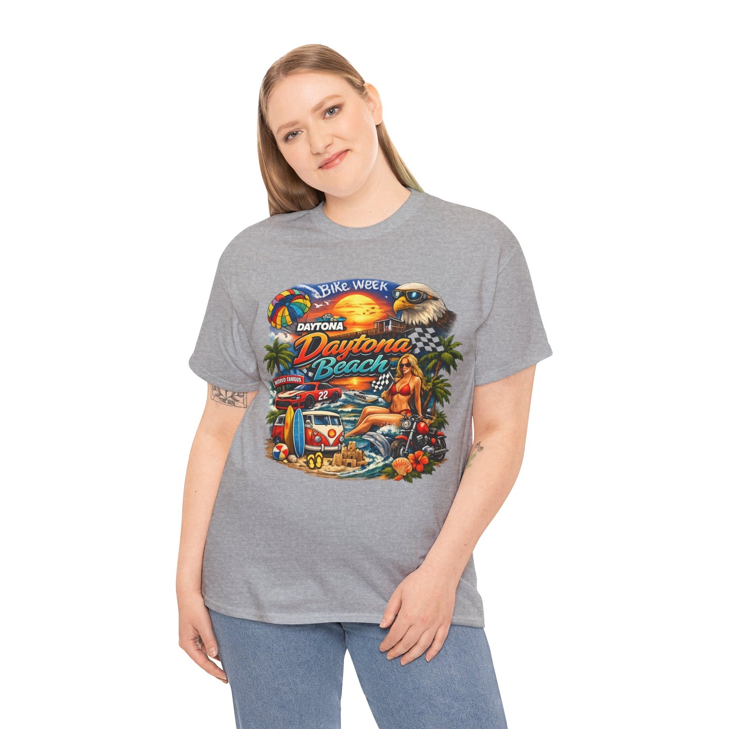 Daytona Beach Vintage Surf T-Shirt — Retro Sunset Palm Beach Tee