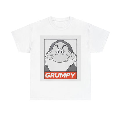 Grumpy Dwarf Graphic Tee — Vintage Cartoon Face "GRUMPY" Shirt