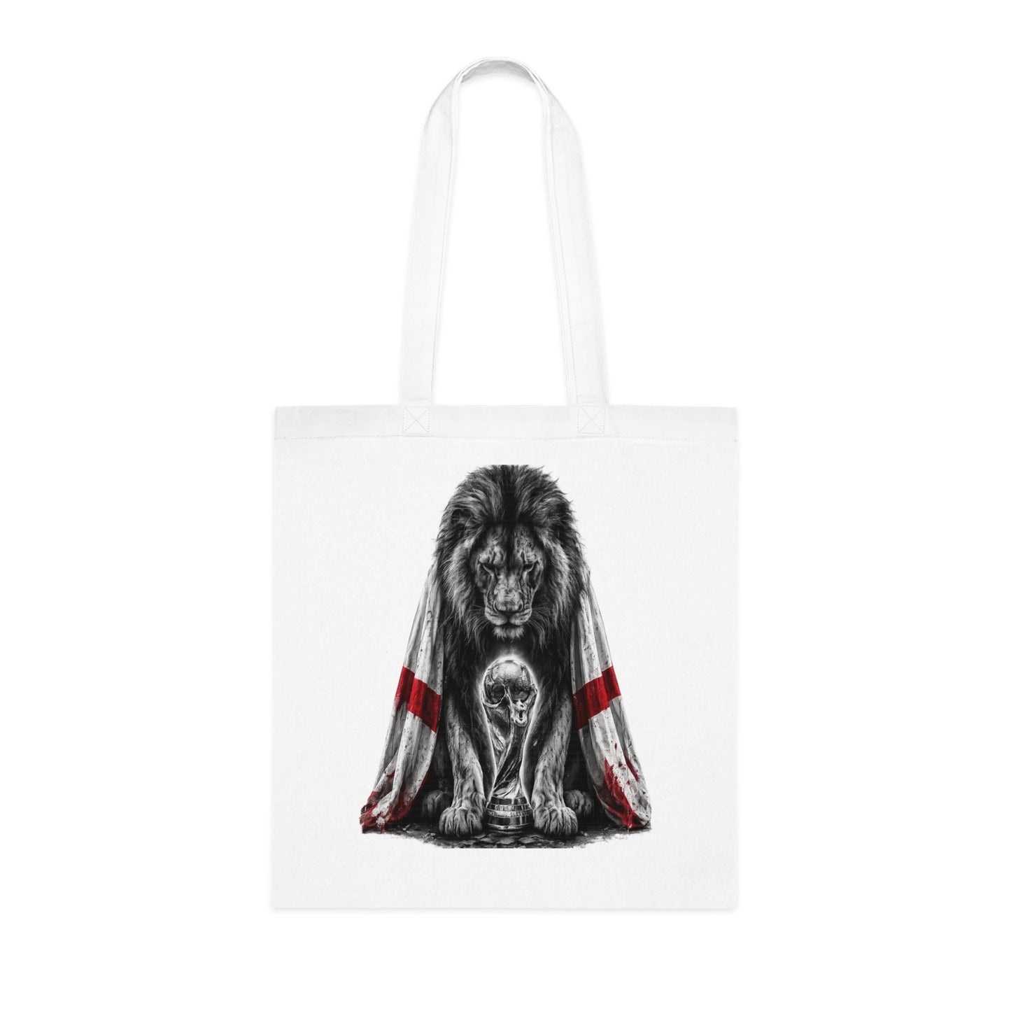 England Lion Tote Bag – Protective Lion Illustration Cotton Tote