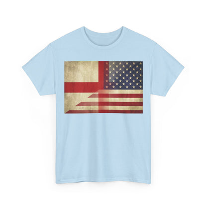 Vintage England-USA Flag T-Shirt — Retro Anglo-American Pride Tee