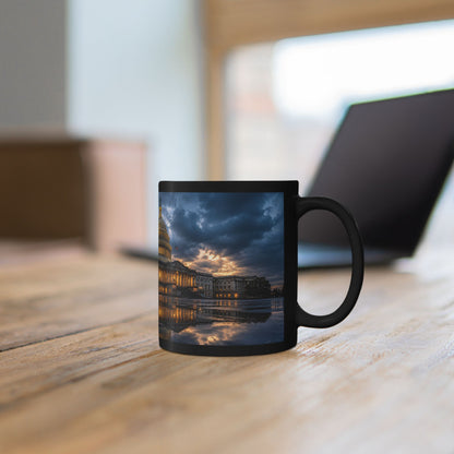 US Capitol Reflection Black Mug — Washington D.C. Skyline Coffee Cup (11oz, 15oz)
