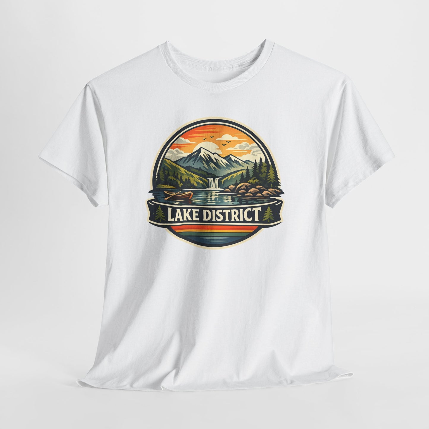 Lake District Graphic Tee — Scenic Mountain & Lake Camping Shirt
