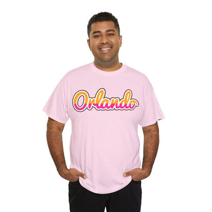 Orlando Retro Script Tee — Vintage Sunset City Souvenir Shirt